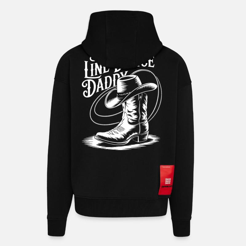 Line Dance Daddy Boots - Zip Hoodie - made by SPREAD - SOLID BLACK
