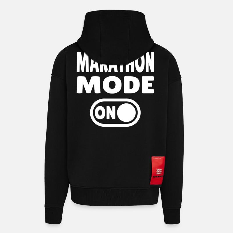 Marathon Mode On – Laufen mit Leidenschaft - Zip Hoodie - made by SPREAD - SOLID BLACK