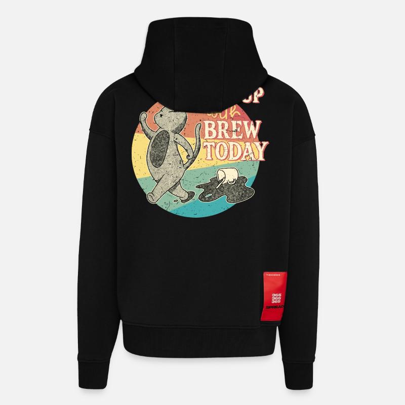 Coffee withdrawal decaffeinated ex-coffee drinker - Zip Hoodie - made by SPREAD - SOLID BLACK