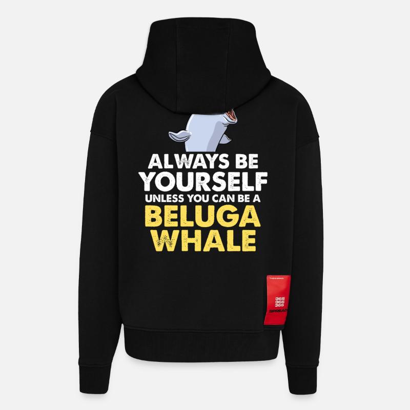 Sei du selbst – Beluga Spruch - Zip Hoodie - made by SPREAD - SOLID BLACK