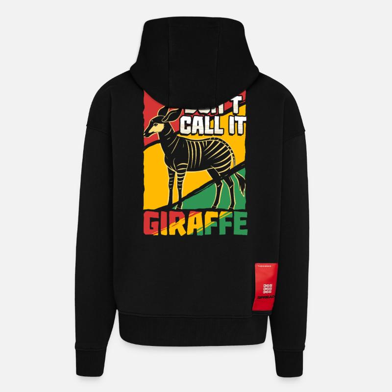 Okapi Tier - Zip Hoodie - made by SPREAD - SOLID BLACK