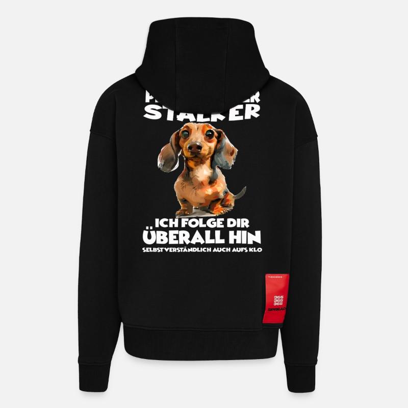 Geschenkidee Hundebesitzer Dackel T - Zip Hoodie - made by SPREAD - SOLID BLACK