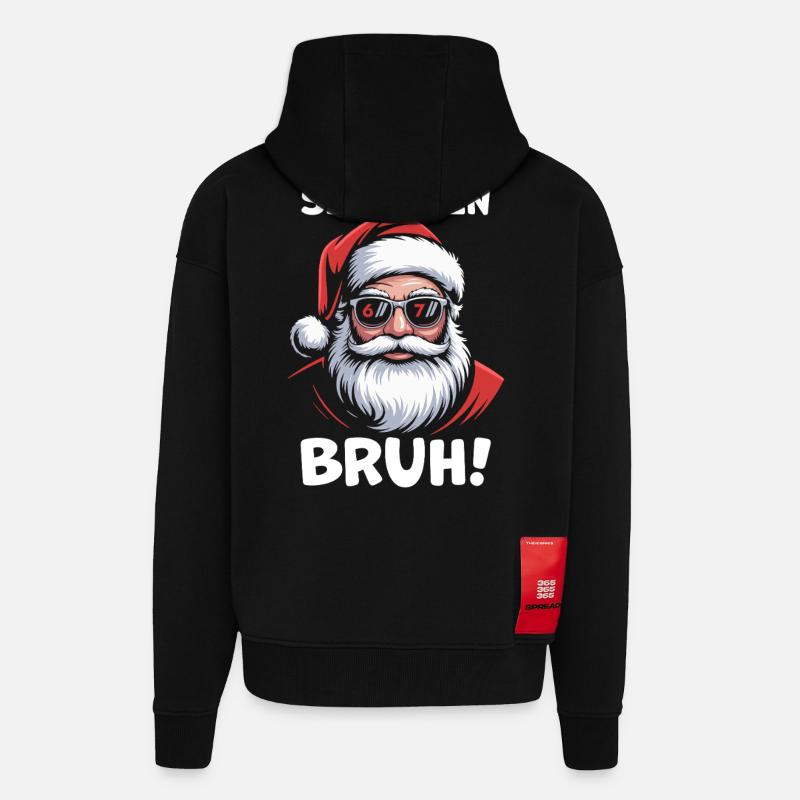 Weihnachtsmann Sechs Sieben - Zip Hoodie - made by SPREAD - SOLID BLACK