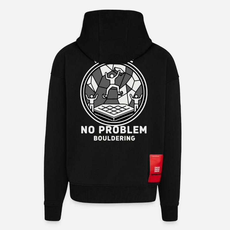 Kein Seil kein Problem Bouldering Klettern - Zip Hoodie - made by SPREAD - SOLID BLACK