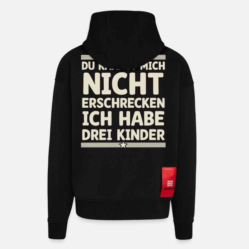 3 Kinder Mama Mutter Papa Vater - Zip Hoodie - made by SPREAD - SOLID BLACK