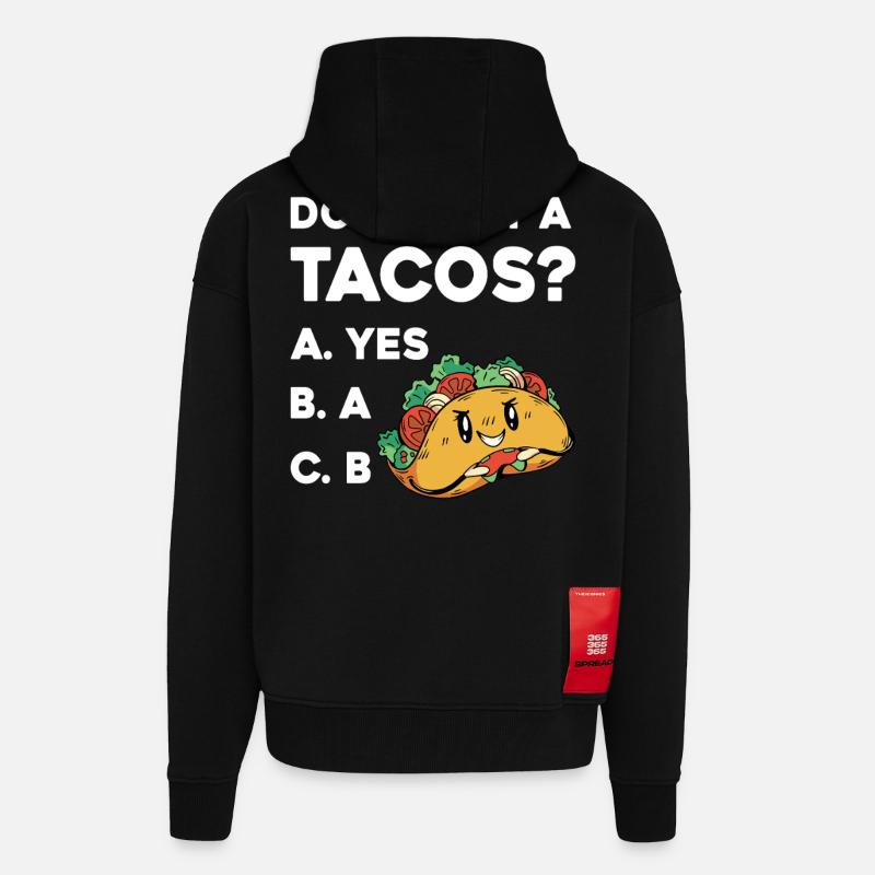 Taco Frage: Ja Oder Nein - Zip Hoodie - made by SPREAD - SOLID BLACK