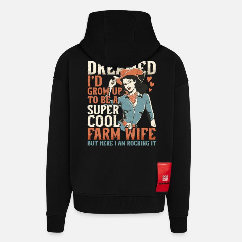 Ehefrau eines Bauern Mutter - Zip Hoodie - made by SPREAD - SOLID BLACK