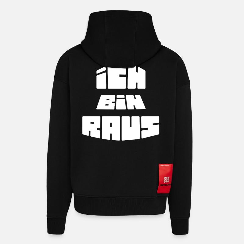 Ich Bin Raus - Zip Hoodie - made by SPREAD - SOLID BLACK