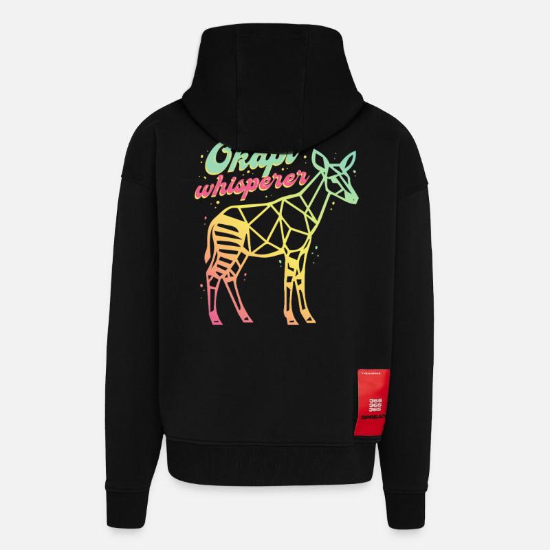 Le Murmureur d’Okapi - Veste à capuche bio épaisse oversize fabriqué en UE - SOLID BLACK