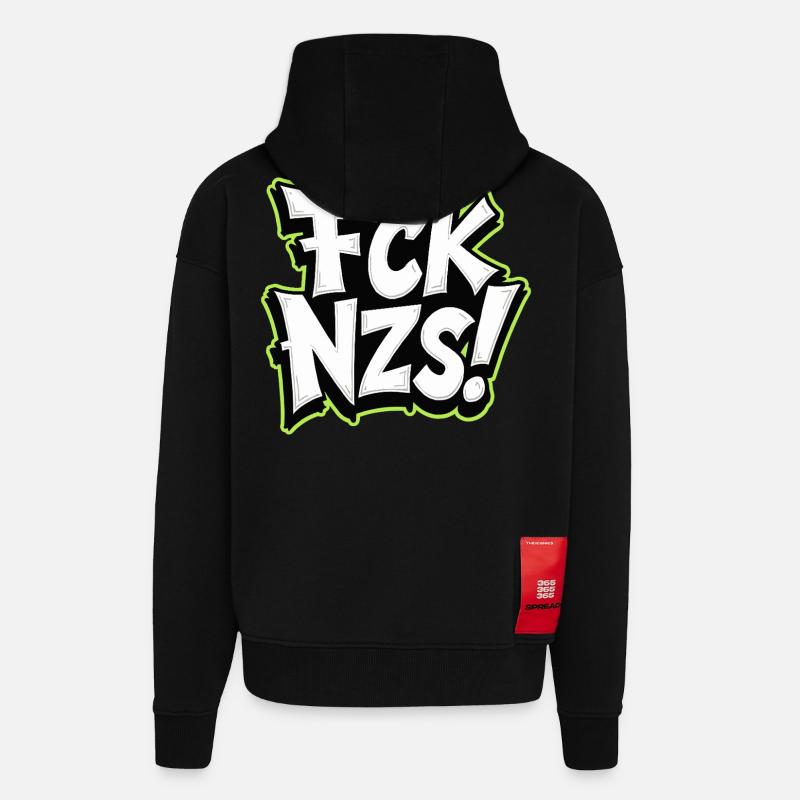 FCK NZS Statement gegen Rassismus - Zip Hoodie - made by SPREAD - SOLID BLACK