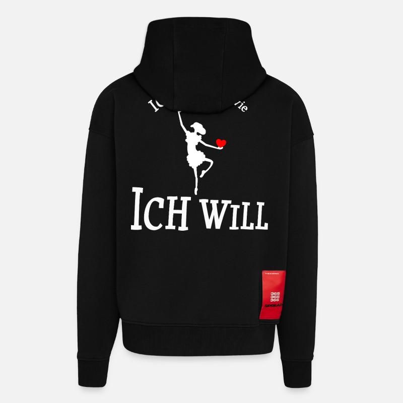 Ich darf sein wie ich will - Zip Hoodie - made by SPREAD - SOLID BLACK