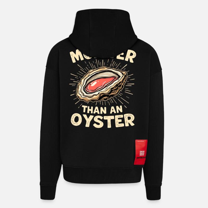 Feucht wie eine Auster – Wortwitz - Zip Hoodie - made by SPREAD - SOLID BLACK