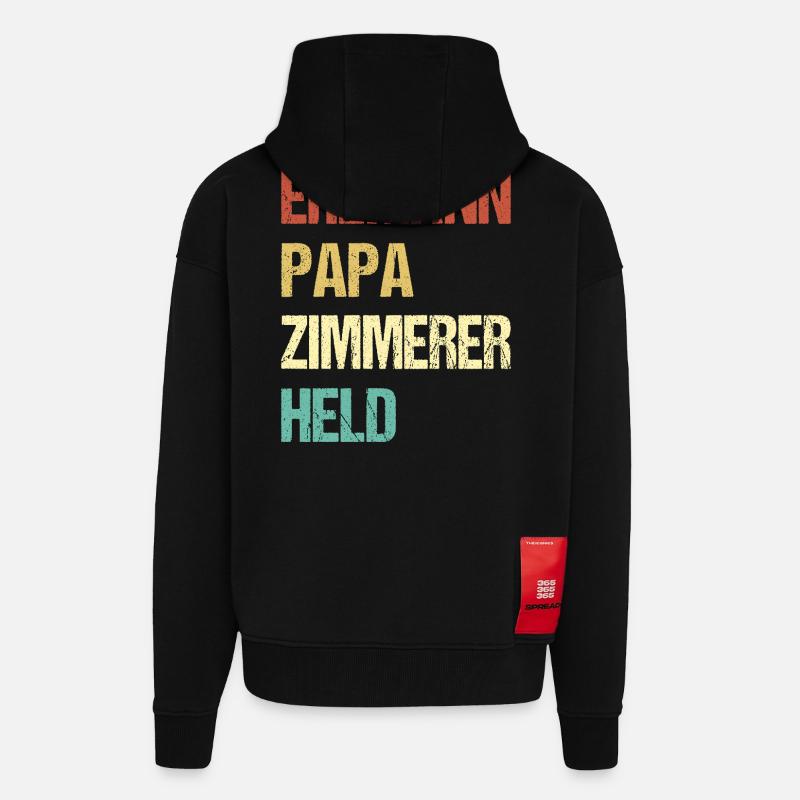 Zimmerer Papa - Zip Hoodie - made by SPREAD - SOLID BLACK