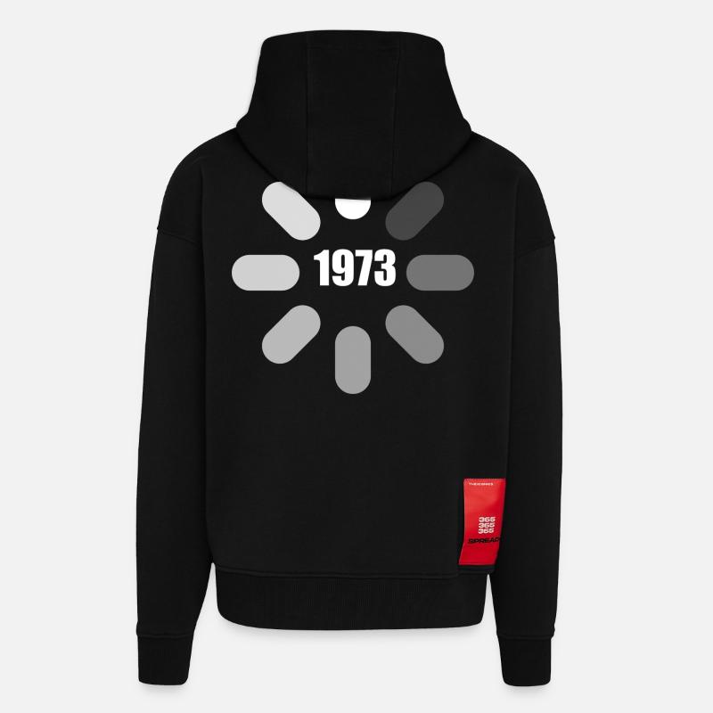 Anniversaire 1973 Idées d’anniversaire 1973  - Veste à capuche bio épaisse oversize fabriqué en UE - SOLID BLACK