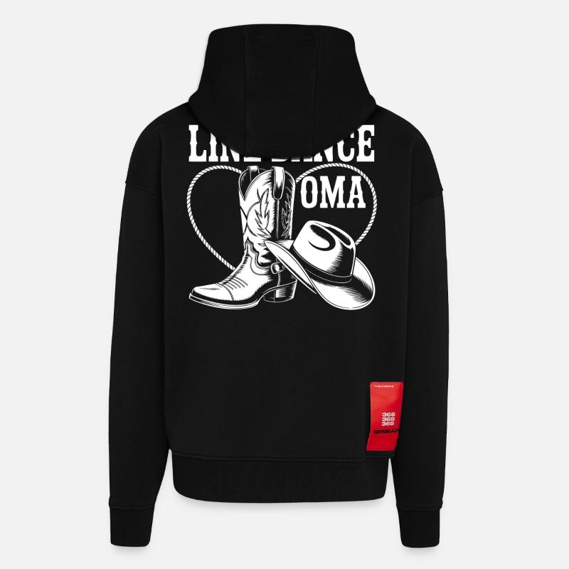 Line Dance Oma Boots - Zip Hoodie - made by SPREAD - SOLID BLACK
