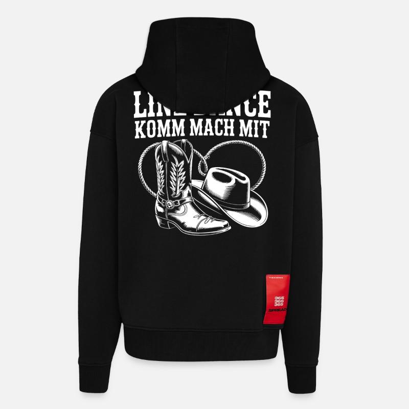 Line Dance Come join us - Zip Hoodie - made by SPREAD - SOLID BLACK