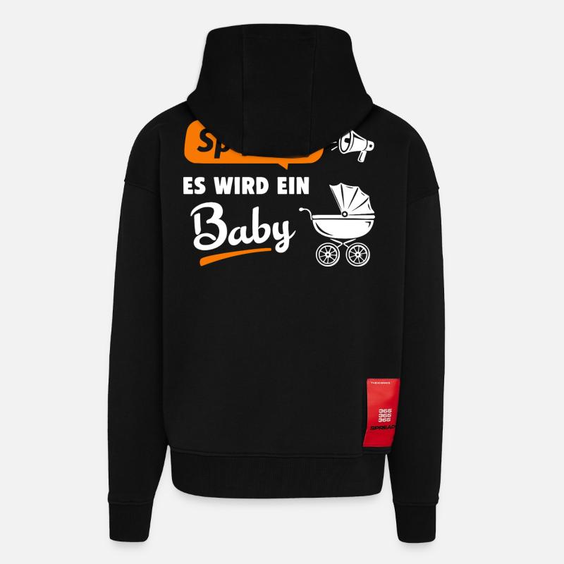Spoiler: Es wird ein Baby - Zip Hoodie - made by SPREAD - SOLID BLACK