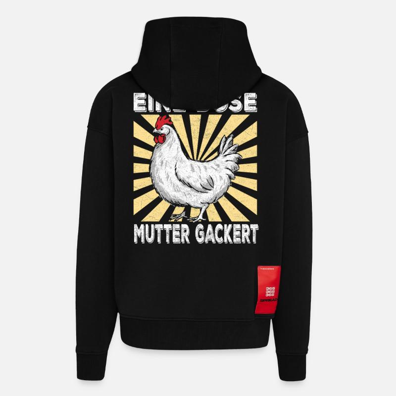 Eine Böse Mutter Gackert - Zip Hoodie - made by SPREAD - SOLID BLACK