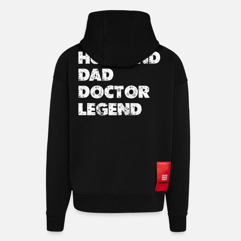 Heldenkombi Ehemann Vater Doktor - Zip Hoodie - made by SPREAD - SOLID BLACK