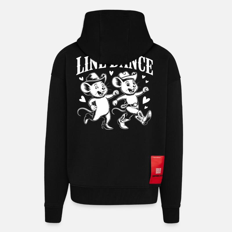 Line Dance Mäuse Retro - Zip Hoodie - made by SPREAD - SOLID BLACK