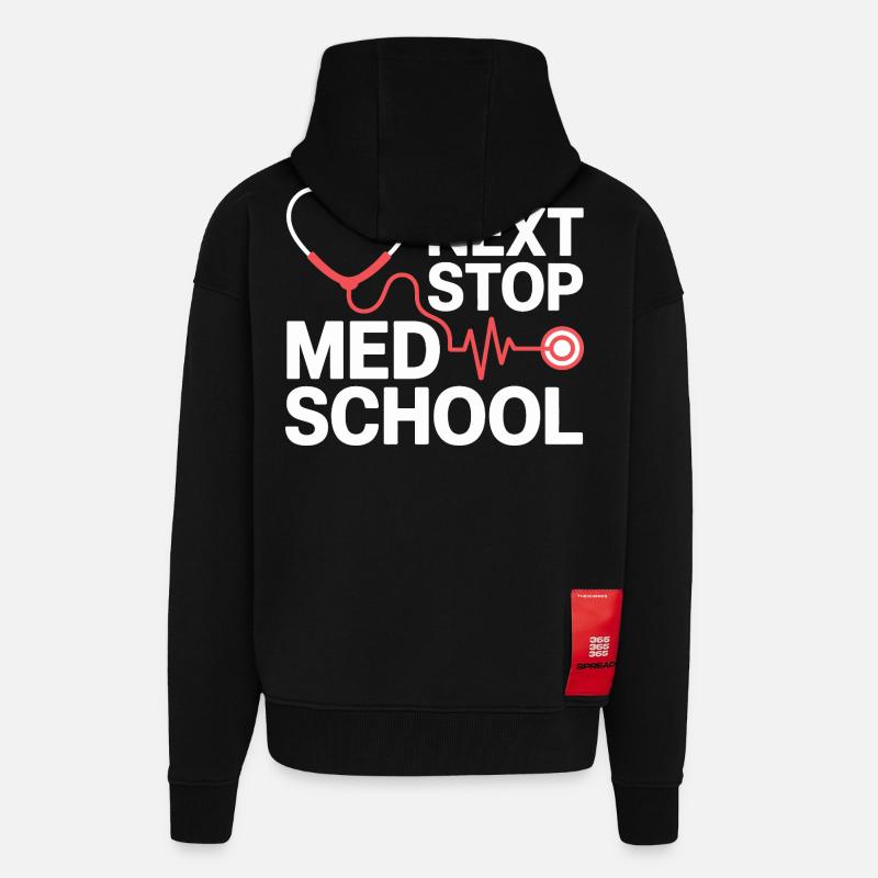 Med School Stethoscope Herz Tee - Zip Hoodie - made by SPREAD - SOLID BLACK