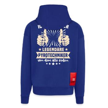 Dictons des pyrotechniciens - Veste à capuche bio épaisse oversize fabriqué en UE - Iconic Blue - Dos