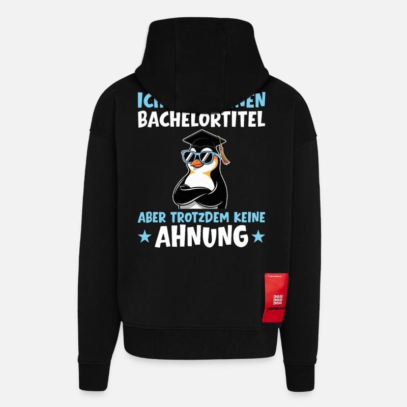 Licence mais toujours aucune idée - Veste à capuche bio épaisse oversize fabriqué en UE - SOLID BLACK