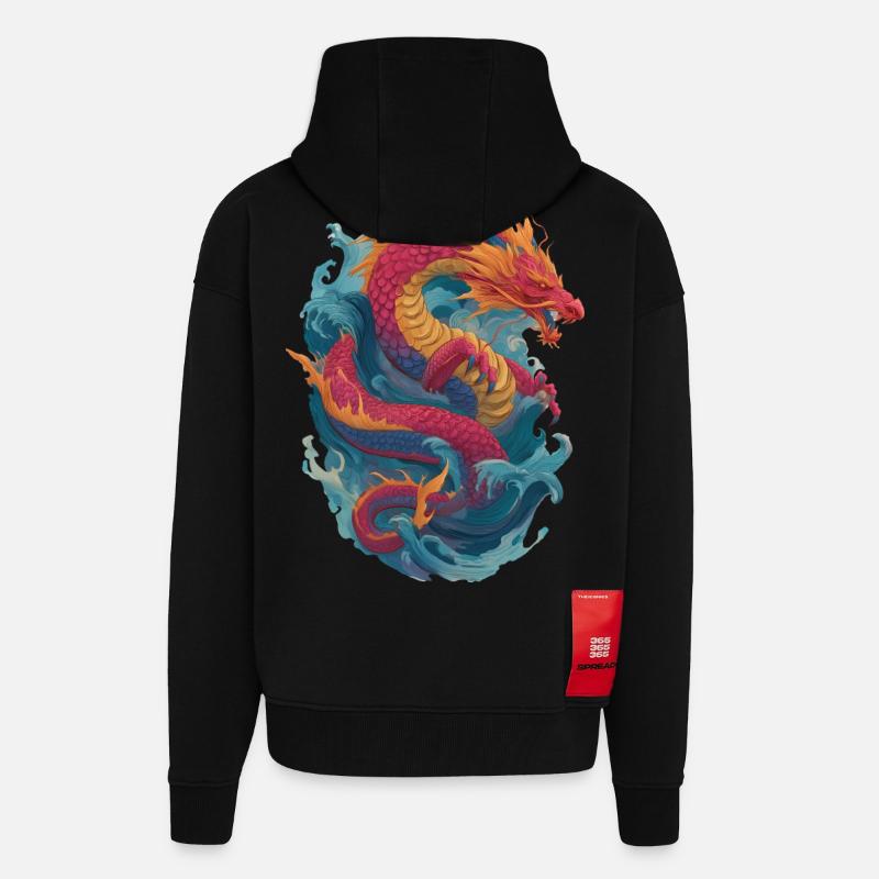 Drache - Zip Hoodie - made by SPREAD - SOLID BLACK