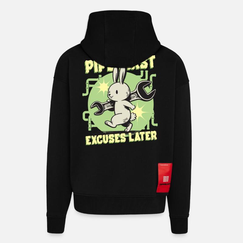 Rohrleger Rohrleitungsbauer Pipe First - Zip Hoodie - made by SPREAD - SOLID BLACK