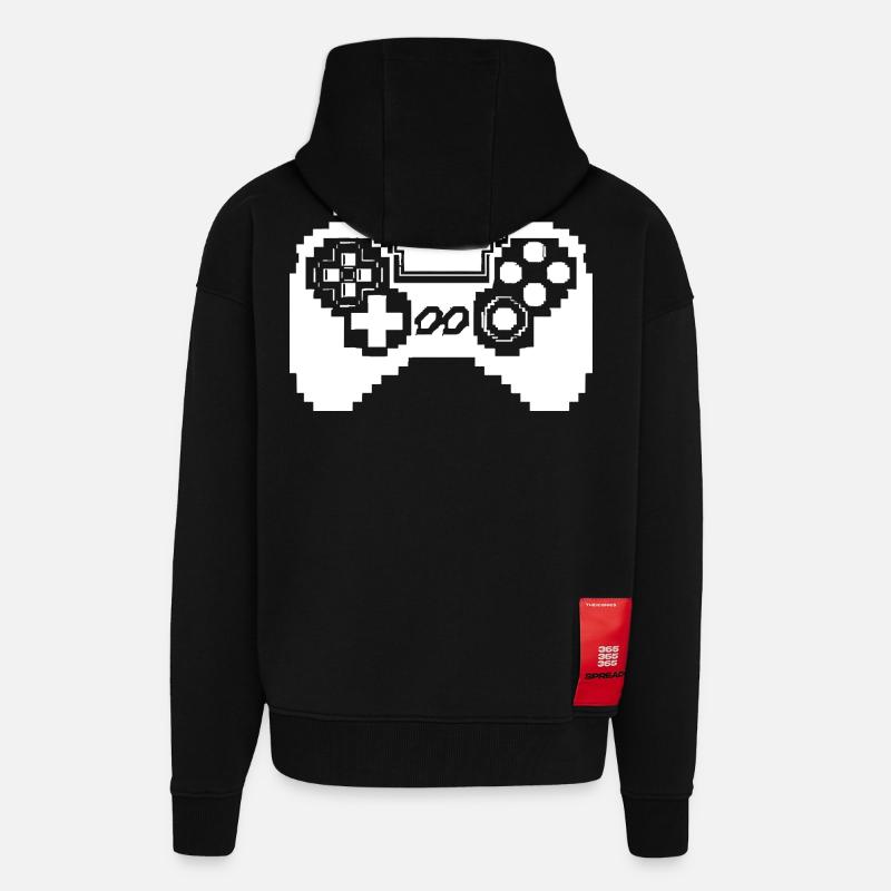 Game Controller Pixel Graphics - Zip Hoodie - made by SPREAD - SOLID BLACK