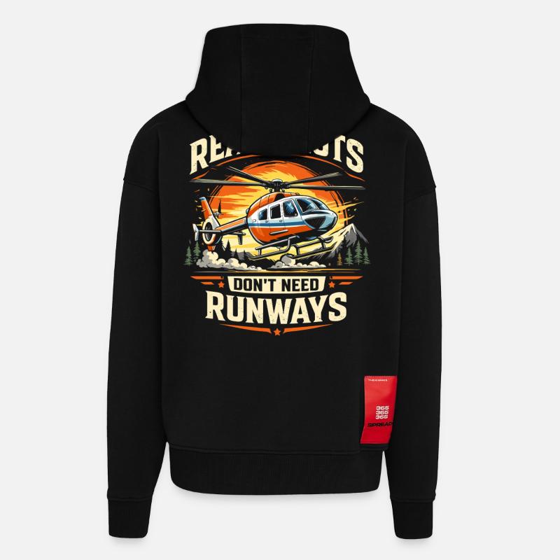 Hubschrauberpilot Helikopterpilot - Zip Hoodie - made by SPREAD - SOLID BLACK