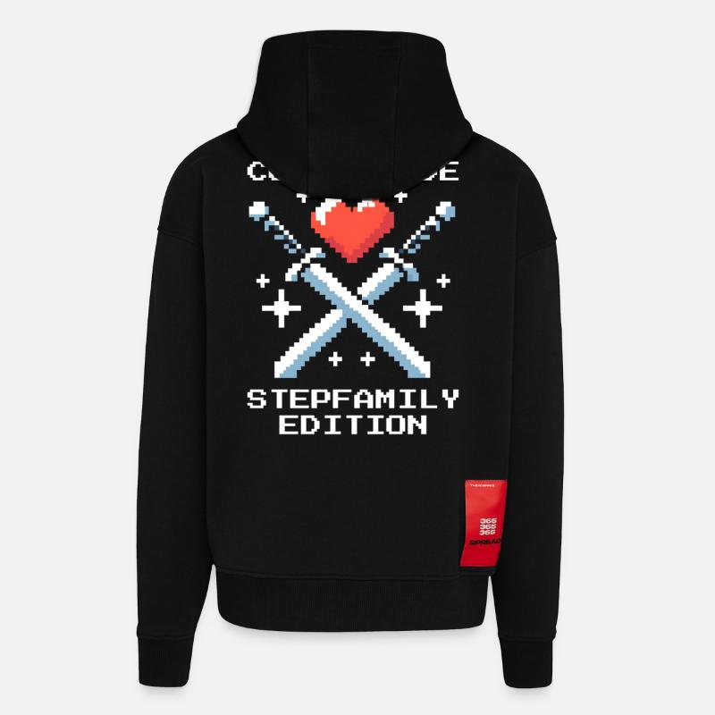 Co-Op-Modus: Stieffamilie-Edition | Patchwork - Zip Hoodie - made by SPREAD - SOLID BLACK