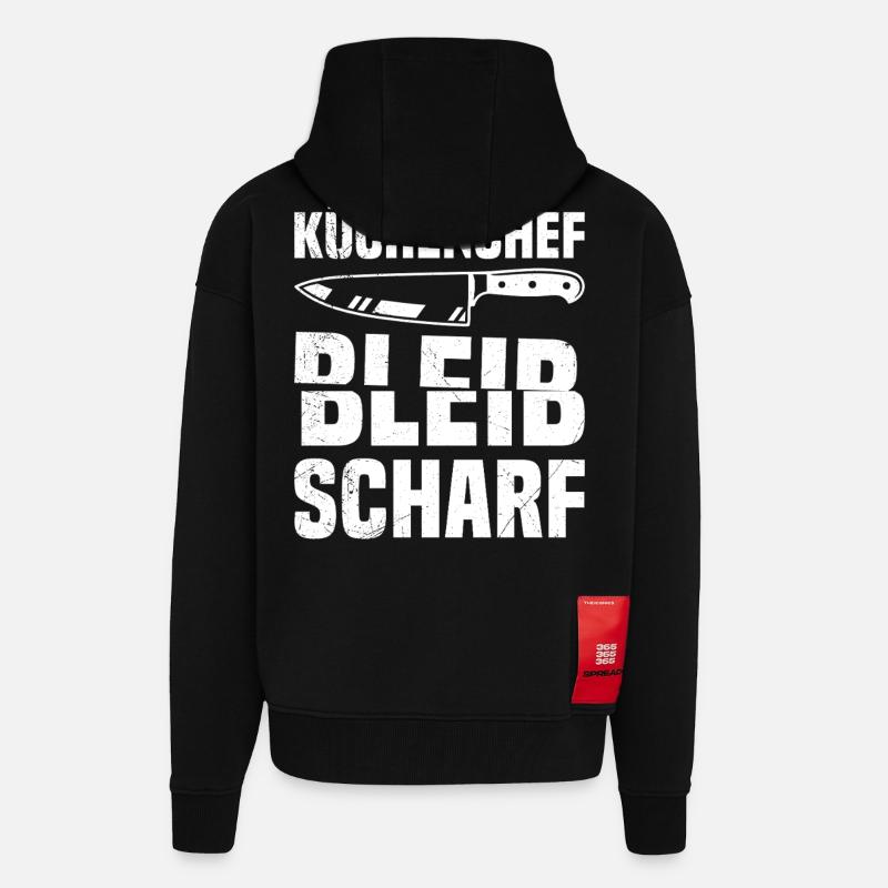 Kochberuf KÜCHENCHEF BLEIB SCHARF Lustiges - Zip Hoodie - made by SPREAD - SOLID BLACK