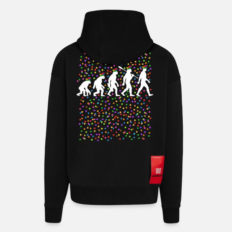 Homo Karnevalis | Evolution der Narren, Fastnacht - Zip Hoodie - made by SPREAD - SOLID BLACK