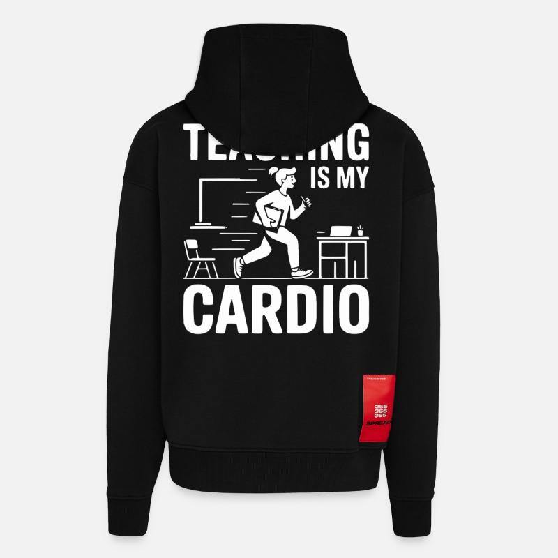 Teaching Is My Cardio Lehrer Design - Zip Hoodie - made by SPREAD - SOLID BLACK