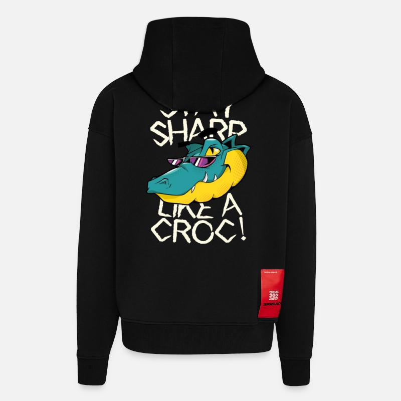 Stay sharp - Crocodile with style - Zip Hoodie - made by SPREAD - SOLID BLACK