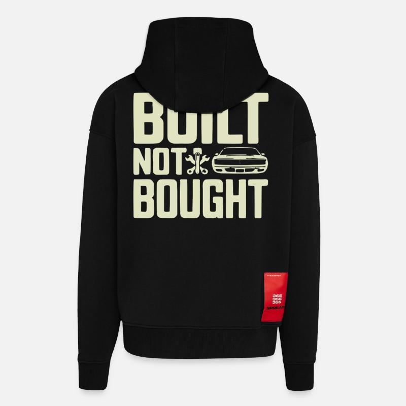 Built Not Bought Screwdriver Statement - Zip Hoodie - made by SPREAD - SOLID BLACK
