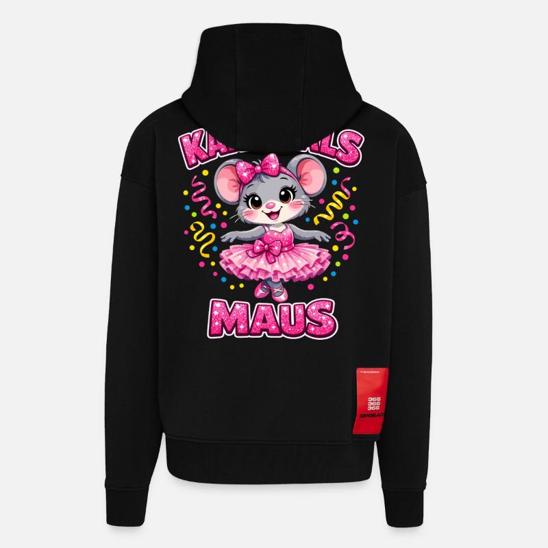 Karnevalsmaus Karneval Konfetti Geschenk - Zip Hoodie - made by SPREAD - SOLID BLACK