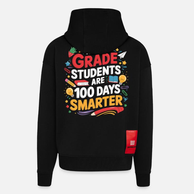 Third Class: 100 Days Smarter - Zip Hoodie - made by SPREAD - SOLID BLACK