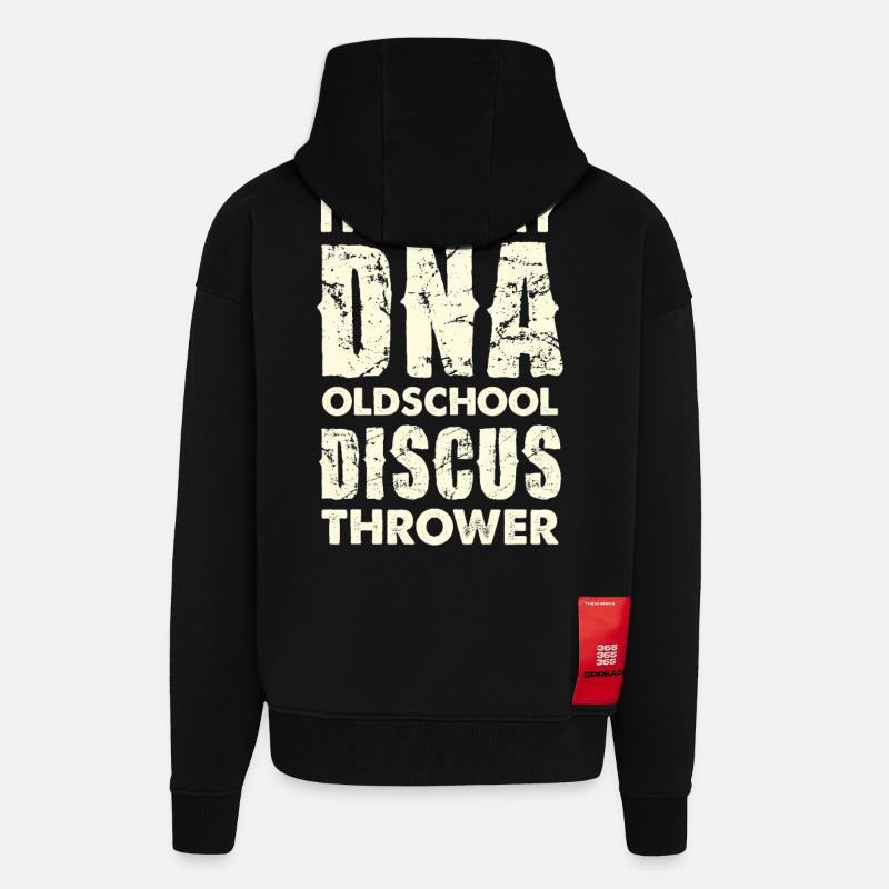 DNA Oldschool Discus Thrower - Zip Hoodie - made by SPREAD - SOLID BLACK