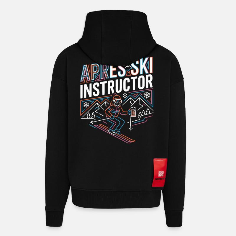 APRrès Ski Instructor - Zip Hoodie - made by SPREAD - SOLID BLACK