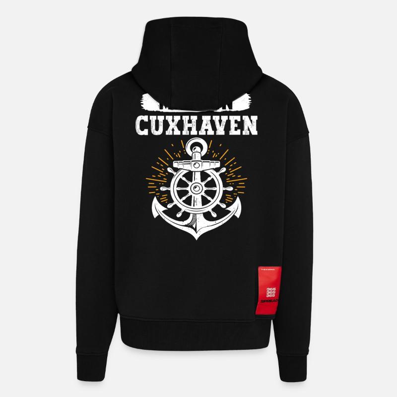 Cuxhaven MADE IN CUXHAVEN Fun - Veste à capuche bio épaisse oversize fabriqué en UE - SOLID BLACK