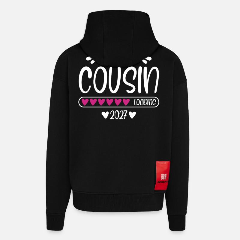Big Cousin 2027 loading - Zip Hoodie - made by SPREAD - SOLID BLACK