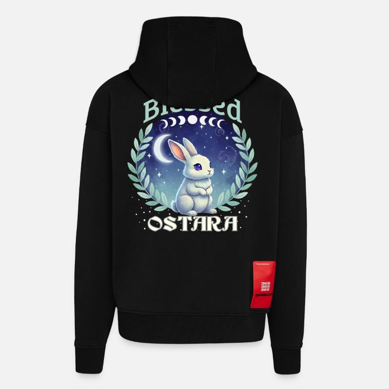 Ostara Happy Easter Pagan Spring - Zip Hoodie - made by SPREAD - SOLID BLACK