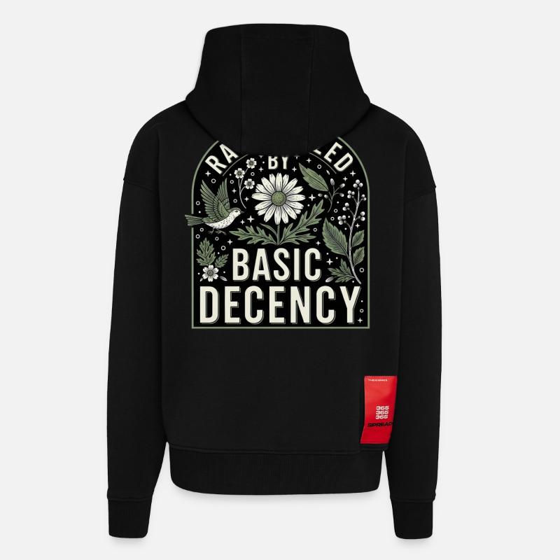 Radicalized By Basic Decency Statement Shirt - Zip Hoodie - made by SPREAD - SOLID BLACK