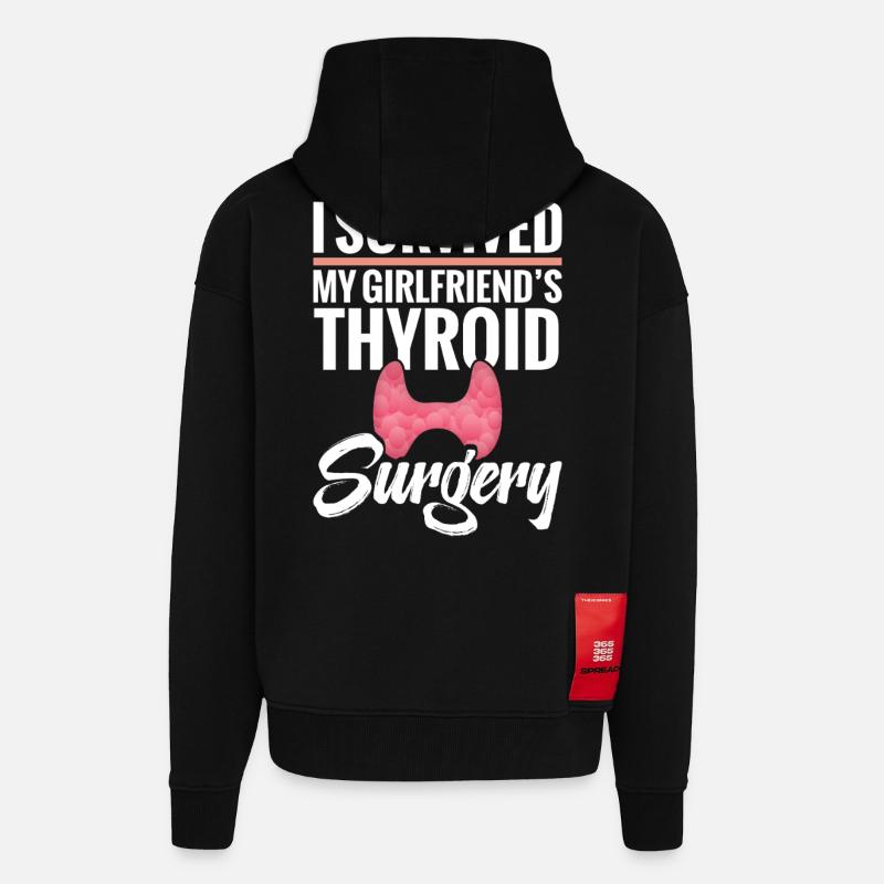  Thyroid Removal Surgery Girlfriend Thyroid - Zip Hoodie - made by SPREAD - SOLID BLACK
