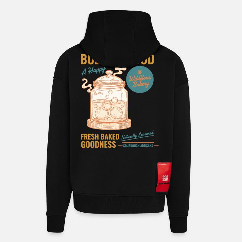 Sourdough Bread Baking Baker Sourdough Starter - Zip Hoodie - made by SPREAD - SOLID BLACK