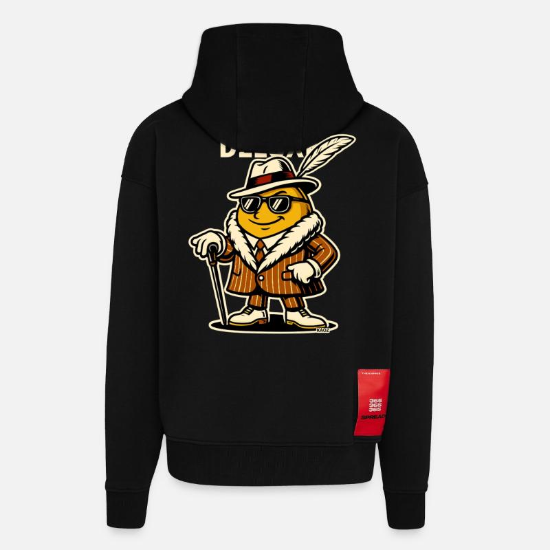 Deluxe Dapper Feather Typ - Zip Hoodie - made by SPREAD - SOLID BLACK