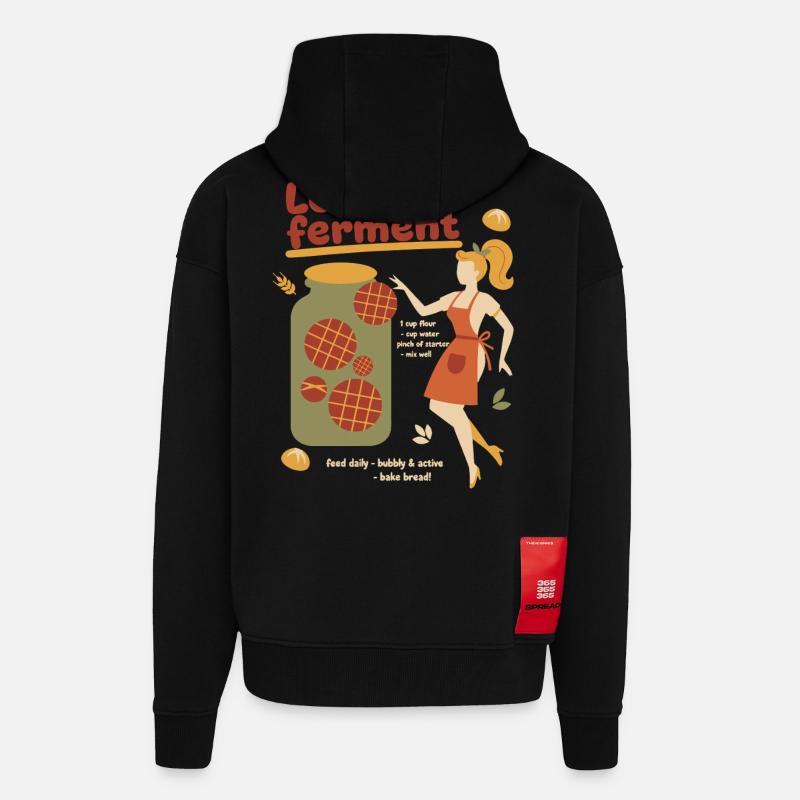 Sourdough Bread Baking Baker Let It Ferment - Zip Hoodie - made by SPREAD - SOLID BLACK