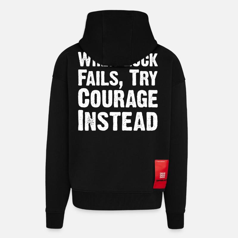 Mut über Glück Zitat-Tee - Zip Hoodie - made by SPREAD - SOLID BLACK